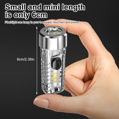Đèn Pin Sạc Mini QB-316 3 Chế Độ Sáng 4 Led Cob Chớp Nhiều Màu Giá Sỉ