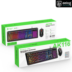 COMBO PHÍM CƠ CÓ DÂY CHÍNH HÃNG DEIOG AK-116