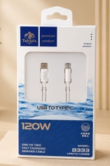 CÁP SẠC CHÍNH HÃNG TAHADA B333 TYPE-C TO TYPE-C + LIGHTNING