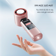QUẠT TÍCH ĐIỆN CẦM TAY SÒ LẠNH K801 TÍCH HỢP ĐÈN PIN DUNG LƯỢNG 4000MAH