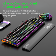 COMBO PHÍM CHUỘT CÓ DÂY CHÍNH HÃNG DEIOG DY-M115 LED RGB (TRẮNG) KÈM GIÁ ĐỠ CHỐNG MỎI