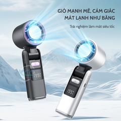 QUẠT TÍCH ĐIỆN CẦM TAY SÒ LẠNH K801 TÍCH HỢP ĐÈN PIN DUNG LƯỢNG 4000MAH