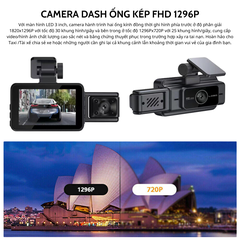 CAMERA HÀNH TRÌNH Ô TÔ WIFI S15 (3-INCH) 3 ỐNG KÍNH HD 1080P