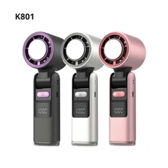 QUẠT TÍCH ĐIỆN CẦM TAY SÒ LẠNH K801 TÍCH HỢP ĐÈN PIN DUNG LƯỢNG 4000MAH