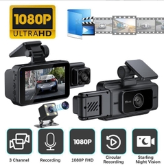 CAMERA HÀNH TRÌNH Ô TÔ WIFI S15 (3-INCH) 3 ỐNG KÍNH HD 1080P