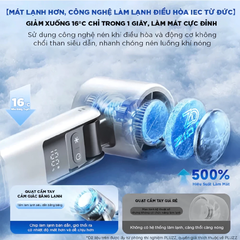 QUẠT TÍCH ĐIỆN CẦM TAY SÒ LẠNH K801 TÍCH HỢP ĐÈN PIN DUNG LƯỢNG 4000MAH