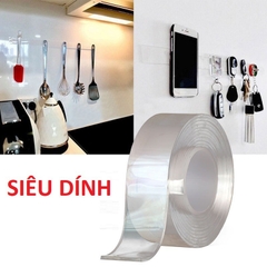 BĂNG KEO NANO 2 MẶT SIÊU DÍNH TRONG SUỐT DÀI 3M GIÁ SỈ