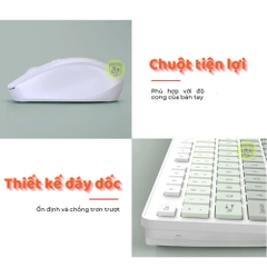 COMBO PHÍM CHUỘT KHÔNG DÂY CHÍNH HÃNG DEIOG V68 2.4G (MÀU)