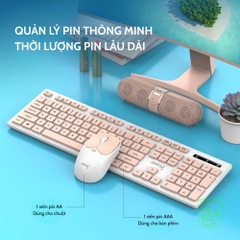 COMBO PHÍM CHUỘT KHÔNG DÂY CHÍNH HÃNG V68 2.4G (ĐEN)