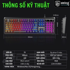 BÀN PHÍM CƠ CÓ DÂY CHÍNH HÃNG DEIOG AK-106