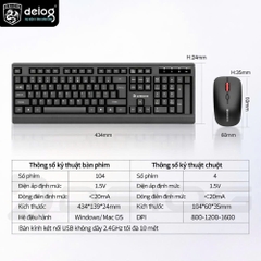 COMBO PHÍM CHUỘT KHÔNG DÂY CHÍNH HÃNG DEIOG V11 PRO