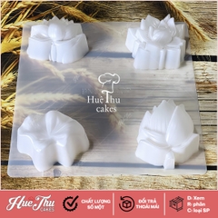 Khuôn rau câu, nhấn xôi Hoa Sen (hoa, nụ, búp, lá sen, vỉ 4 khuôn) làm bánh rau câu, ép xôi