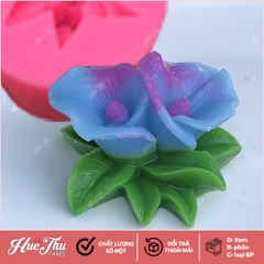 Khuôn silicon Hoa Loa Kèn 2 Bông làm bánh rau câu 3D 4D nhấn xôi, fondant, socola, nến hanmade