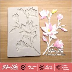Khuôn silicon Cành Hoa Mộc Lan làm bánh rau câu 3D 4D nhấn xôi, fondant, socola, nến hanmade