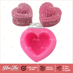 Khuôn silicon Trái Tim (chùm hồng I Love U) làm bánh rau câu 3D 4D nhấn xôi, fondant, socola, nến hanmade