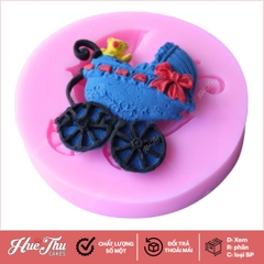 Khuôn silicon Xe Nôi (1 mảnh) làm bánh rau câu 3D 4D nhấn xôi, fondant, socola, nến hanmade