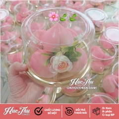 Hộp đựng bánh tròn A1680 13.5cm đế vàng nắp cao (10 hộp)