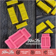 Khuôn silicon Thỏi Vàng Nhỏ (vỉ 4 thỏi) làm bánh rau câu 3D 4D nhấn xôi, fondant, socola, nến hanmade