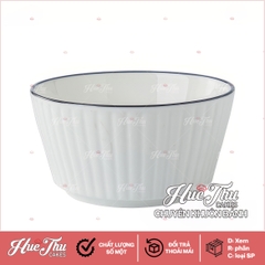Bát Tròn Viền Đen Vân Sọc 11.4cm / 15cm, Chén Sứ Tròn Decor - trang trí đồ ăn, bàn tiệc, mâm cúng