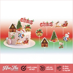 Que cắm Giáng sinh (6 chi tiết) trang trí bánh rau câu, bông lan... dịp Noel