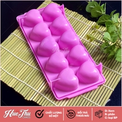Khuôn rau câu, khay đá Trái Tim làm bánh rau câu 3D 4D nhấn xôi, fondant, socola, nến hanmade
