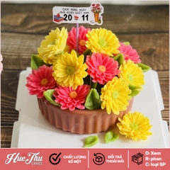 Khuôn silicon Chậu Hoa H1 12/16cm làm bánh rau câu 3D 4D nhấn xôi, fondant, socola, nến hanmade