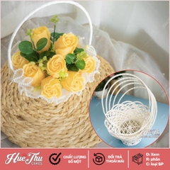 Giỏ nhựa cắm hoa 18cm (5 cái) đựng trái cây, quà tặng, làm bánh rau câu giỏ hoa
