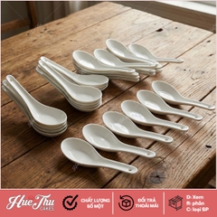 Thìa nhựa trắng - Muỗng ăn phở, ăn súp, thìa ăn cơm (10/50 cái)