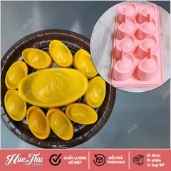 Khuôn rau câu, khay đá Thỏi Vàng (8 thỏi) làm bánh rau câu 3D 4D nhấn xôi, fondant, socola, nến hanmade