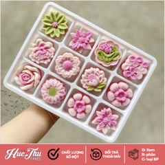 Hộp Nhựa Đế Trắng 12 Ô 5.3cm HC15 (10/50 hộp) Đựng Rau Câu, Bánh Mini, Xôi, Cup Set Tiện Dụng