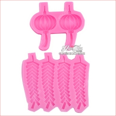 Khuôn silicon Pháo, Lồng Đèn năm mới làm bánh rau câu 3D 4D nhấn xôi, fondant, socola, nến hanmade