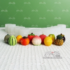 Bộ khuôn silicon Trái Cây 3.5cm (nhiều loại quả) làm bánh rau câu 3D 4D nhấn xôi, fondant, socola, nến hanmade