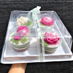 Hộp đựng bánh vuông 24cm (10 hộp) H121 đựng bánh rau câu, trung thu