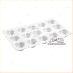 Khuôn silicon Trái Tim (4.5cm / vỉ 15 trái) làm bánh rau câu 3D 4D nhấn xôi, fondant, socola, nến hanmade