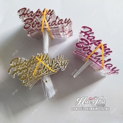 Que cắm chữ Happy Birthday mini trang trí bánh sinh nhật, bánh rau câu