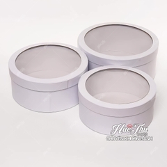 Hộp đựng bánh tròn nắp trong (nhiều màu) đựng bánh, hoa, trái cây