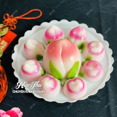 Khuôn rau câu Trái Đào (vỉ 8 trái) làm bánh rau câu 3D 4D nhấn xôi, fondant, socola, nến hanmade