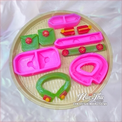 Khuôn silicon Công An, Cảnh Sát, Bộ Đội (bộ 4 khuôn) làm bánh rau câu 3D 4D nhấn xôi, chè trôi nước, socola, nến hanmade