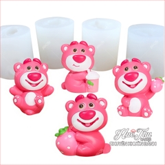 Khuôn silicon Gấu Dâu A17 (nhiều mẫu) làm bánh rau câu 3D 4D nhấn xôi, chè trôi nước, socola, nến hanmade