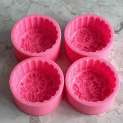 Combo 4 khuôn silicon Hoa Cúc Hoa Sen Trung Thu 1234 A117 làm bánh rau câu 3D 4D nhấn xôi, fondant, socola, nến hanmade