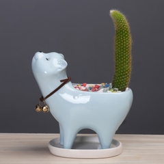 Chậu Hoa Sứ Mèo Thần Tài (nhiều màu) Decor - trang trí đồ ăn, mâm cúng, trang trí nhà cửa