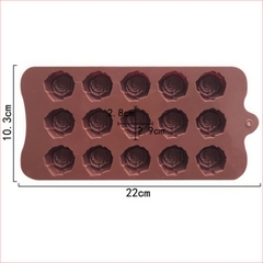 Khuôn silicon Hoa Hồng A114 (vỉ 15 hình) làm bánh rau câu 3D 4D nhấn xôi, fondant, socola, nến hanmade