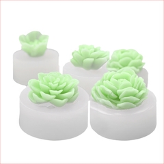 Khuôn silicon Mẫu Đơn MD1 (bộ 5 khuôn) làm bánh rau câu 3D 4D nhấn xôi, chè trôi nước, socola, nến hanmade