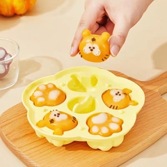 Khuôn silicon Bàn Chân Hổ, Mặt Hổ A70 (vỉ 5 hình) làm bánh rau câu 3D 4D nhấn xôi, fondant, socola, nến hanmade