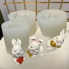 Khuôn silicon Con Thỏ A67 4cm làm bánh rau câu 3D 4D nhấn xôi, fondant, socola, nến hanmade