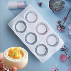 Khuôn silicon Hình Trụ Tròn A27 (vỉ 6 hình) làm bánh rau câu 3D 4D nhấn xôi, fondant, socola, nến hanmade