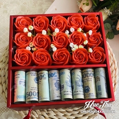 Hộp đựng 4 bánh nắp trong có quai xách - hộp đựng bánh rau câu, bông lan, bánh trung thu