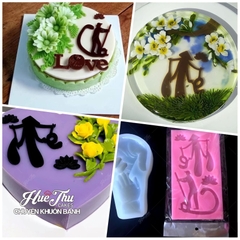 Khuôn silicon chữ Cha Mẹ 15x8cm làm bánh rau câu 3D 4D nhấn xôi, fondant, socola, nến hanmade