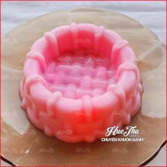 Khuôn silicon Đế Đan Viền (vỉ 6 ô / mỗi ô 9cm) làm bánh rau câu 3D 4D nhấn xôi, fondant, socola, nến hanmade