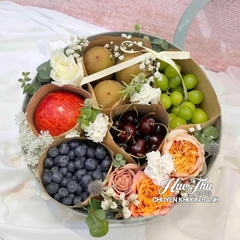 Hộp đựng bánh tròn nắp trong (nhiều màu) đựng bánh, hoa, trái cây